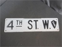 4th St, W. Metal Street Sign JCC