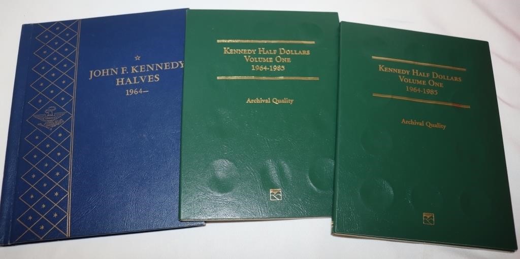 3 Empty Kennedy Half Dollar Books