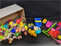 Large assortment of kids figurines and toys