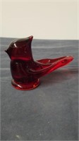 Red glass bird paperweight I do not see any