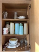 Contents of cabinet, dish sets