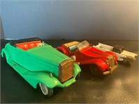 3 vintage tin toy cars