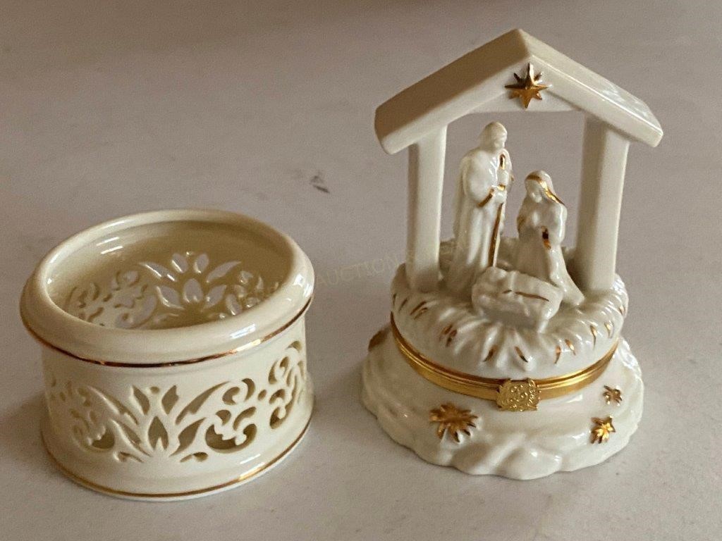 Lenox Nativity Trinket Box & Candle Holder