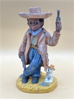 Black Americana Figurine Cowboy With His Dog 5