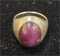 Vintage SIL Ruby Mens Ring Size 10 14 grams