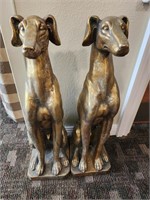 32" Gold Resin Dog Statue