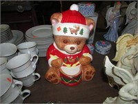 CHRISTMAS TEDDY BEAR COOKIE JAR