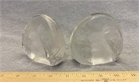 Zajeacar 24%Lead Crystal Bunny Bookends /