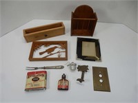 Americus Woodwork, Tobacco Tin, Hook, Frame
