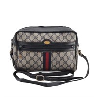 Gucci VINTAGE navy Blue GG Web Crossbody Handbag