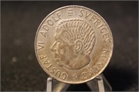 1955 Sweden 5 Kroner Silver Coin