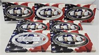 Seven (5 Piece) Sets of Plated State Quarters