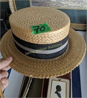Vintage Penn-craft Straw Boater Hat