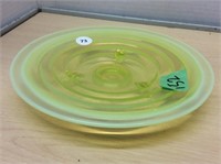 Yellow Vaseline Glass Plate