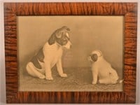 Ben Austrian Print of Terrier Puppy & Stuffed Dog.