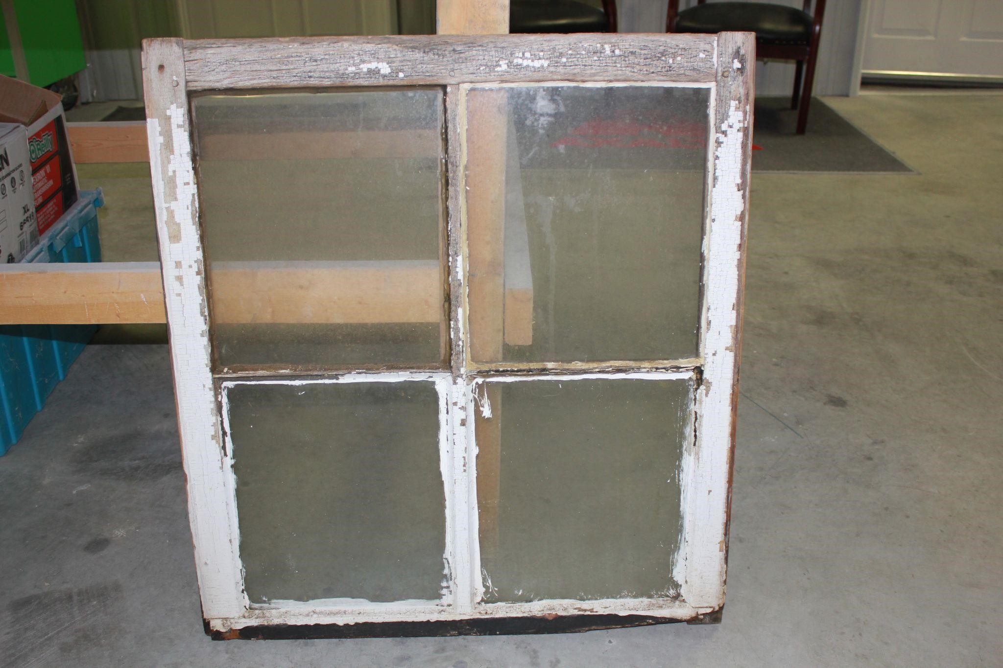 OLD WINDOW- 32X29 INCHES- NO SHIPPING