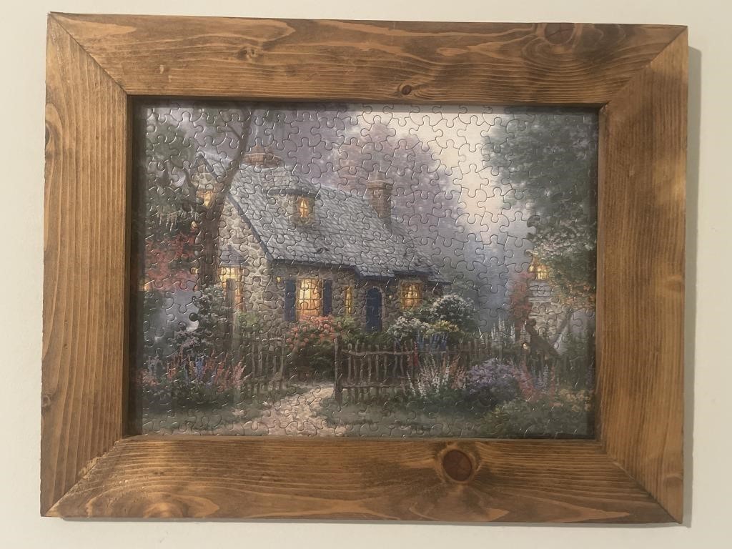 Cottage Puzzle Framed Wall Decor 15”x 19”