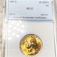 1947-S Washington Silver Quarter NNC - MS67