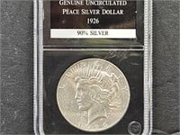 1926  Graded UNC Peace Silver Dollar Coin
