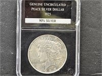 1925  Graded UNC Peace Silver Dollar Coin