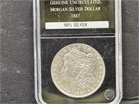 1887  Graded UNC  Morgan Silver Dollar Coin