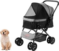 $125-VEVOR Pet Stroller, 4 Wheels Dog Stroller
