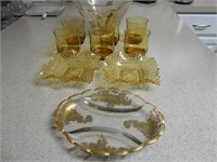 10 Piece Amber and Gold Set
