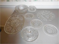 10 Piece Mixed Pattern Glass Serving Set