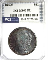 1882-S Morgan PCI MS65 PL Wonderful Toning