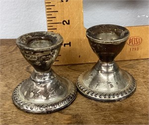 Weighted sterling candleholders
