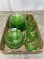 Green Depression Glass Dishes