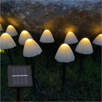 P4113  Qishi Solar Mini Mushroom Lights, 12-Pack