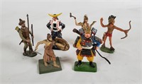 6 Various Cast Metal Warrior Figures