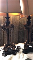 (2) 30" Inch Tall Ornate  Lamps