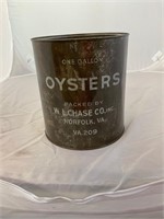 W L Chase Norfolk VA 1 Gallon Oyster Can