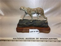 Woodcarving of a cheetah