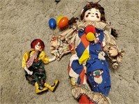 2 Ceramic Clown Dolls