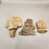 Three Pre-Columbian heads