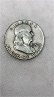 1957-D Franklin half dollar