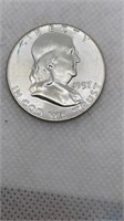 1957 Franklin half dollar polished