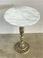 Marble Top Display Table with Brass Base