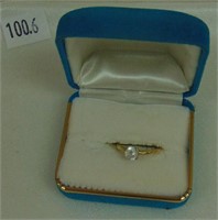 14k Yellow Gold CZ Ring (size 7).