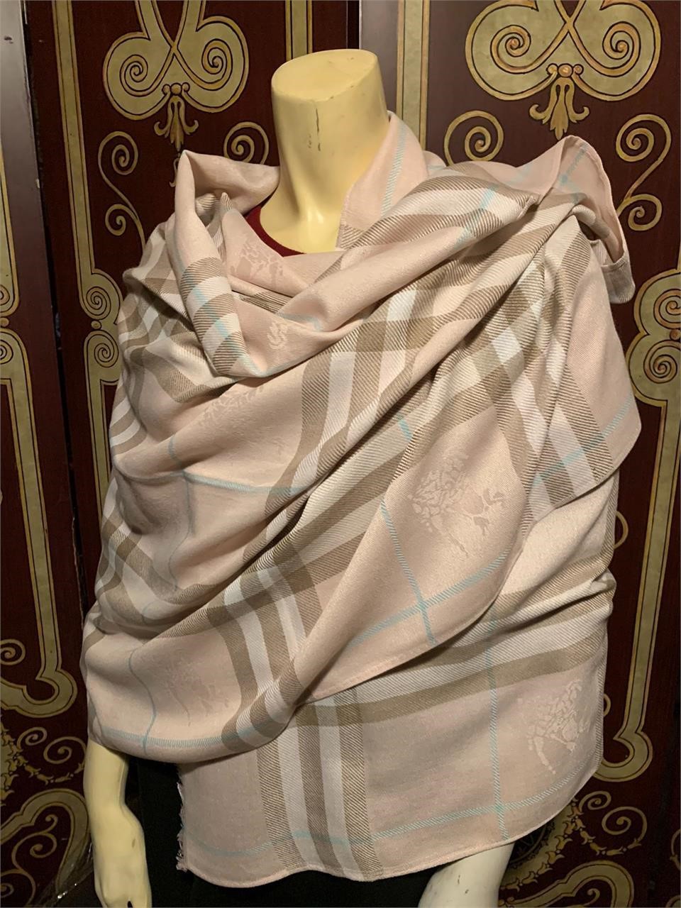 NWT Original Pink Burberry Haymaker Plaid Scarf