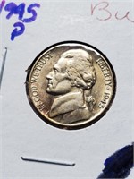 BU Silver 1945 Jefferson Nickel