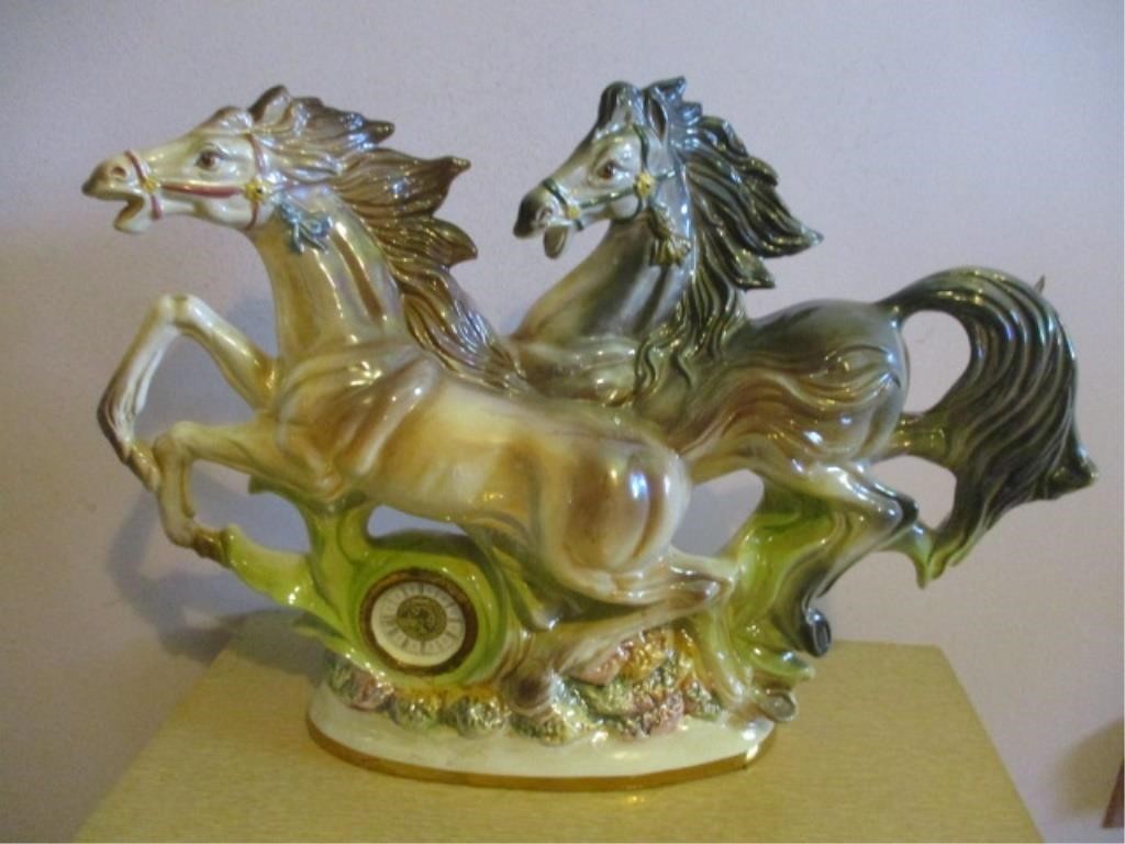 vintage ceramic horse clock.