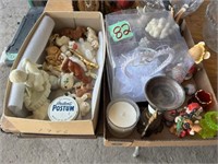 Figurines, and other glass items, misc. box full