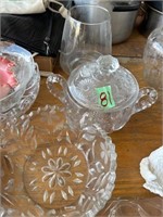 Crystal dish, and other glassware items