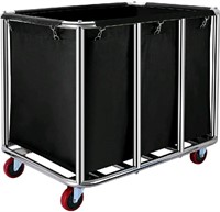 Commercial laundry cart with wheels, Steel Frame,
