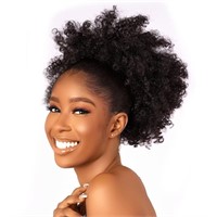 12 Inch  1# Afro Puff Drawstring Ponytail Extensio