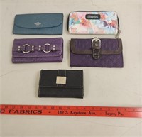(5) Wallets including Authentic Coach